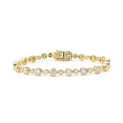 3mm & 2mm Bezel Set Round Lab Grown Diamond Tennis Bracelet - LGG Jewelry